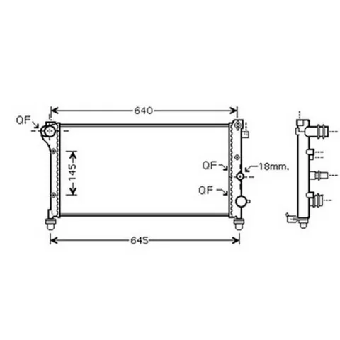 Radiateur de refroidissement moteur pour FIAT PANDA II ph.1 2003-2012, OEM: 51773192, Neuf