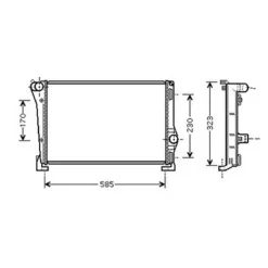 Radiateur de refroidissement moteur pour FIAT PUNTO II ph.2 2003-2009, OEM: 51700805, Neuf