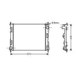 Radiateur de refroidissement moteur pour RENAULT TWINGO I ph.1 1993-1998, OEM: 8200448553, Neuf