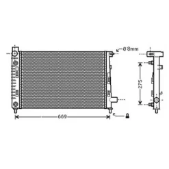 Radiateur de refroidissement moteur pour MERCEDES CLASSE A 1997-2001 (W168), OEM: A1685001602, Neuf
