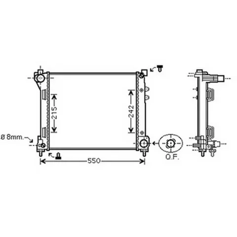 Radiateur de refroidissement moteur pour LANCIA YPSILON II ph.1 2011-2015, OEM: 51837884, Neuf