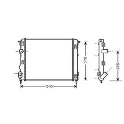 Radiateur de refroidissement moteur pour RENAULT KANGOO I ph.2 2003-2007, OEM: 8200343476, Neuf