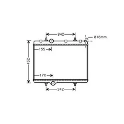 Radiateur de refroidissement moteur pour PEUGEOT PARTNER I ph.2 2002-2008, OEM: 1330G3, Neuf