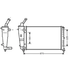 Radiateur de refroidissement moteur pour LANCIA Y ph.1 1996-2003, OEM: 46723325, Neuf
