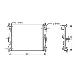 Radiateur de refroidissement moteur pour RENAULT MODUS 2004-2008, OEM: 8200138738, Neuf