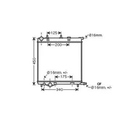 Radiateur de refroidissement moteur pour CITROËN C2 ph.1 2003-2008, OEM: 1330Q5, Neuf