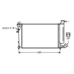 Radiateur de refroidissement moteur pour CITROËN XSARA ph.1 1997-2000, OEM: 1301K1, Neuf