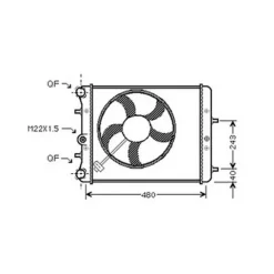 Radiateur de refroidissement moteur pour VOLKSWAGEN POLO IV ph.2 2005-2009, OEM: 6Q0121201BT, Neuf