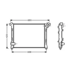 Radiateur de refroidissement moteur pour MINI ONE/COOPER R50/R53 2001-2004, OEM: 1475550, Neuf