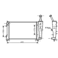 Radiateur de refroidissement moteur pour LANCIA YPSILON I ph.2 2006-2011, OEM: 46834075, Neuf