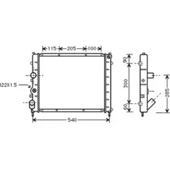 Radiateur de refroidissement moteur pour RENAULT KANGOO I ph.1 1997-2003, OEM: 7700312858, Neuf