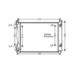 Radiateur de refroidissement moteur pour AUDI A6 III ph.1 2004-2008, OEM: 4F0121251AE, Neuf