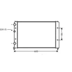 Radiateur de refroidissement moteur pour VOLKSWAGEN GOLF III 1991-1997, OEM: 1H0121253A, Neuf