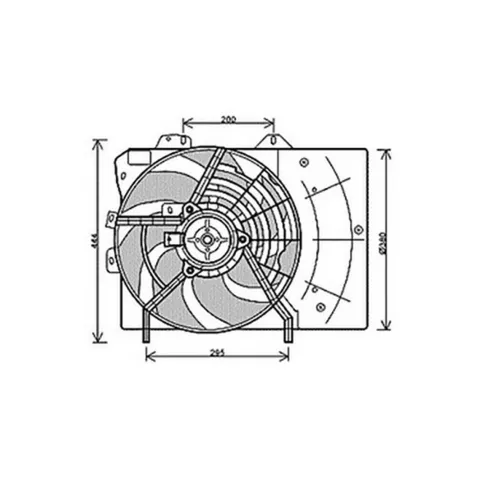 Ventilateur Radiateur moteur pour CITROËN C2 ph.1 2003-2008, OEM: 1253H0, Neuf