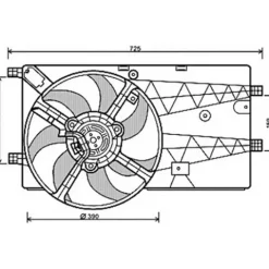 Ventilateur Radiateur moteur pour FIAT FIORINO III ph.1 2008-2016, OEM: 52217939, Neuf