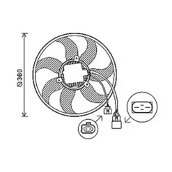 Ventilateur Radiateur moteur pour AUDI A4 IV ph.1 2007-2011, OEM: 1K0959455EA, Neuf