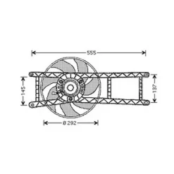 Ventilateur Radiateur moteur pour FIAT PANDA II ph.1 2003-2012, OEM: 46799410, Neuf