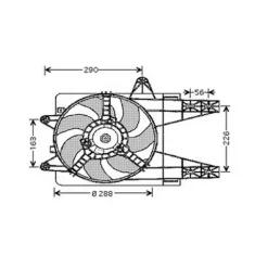 Ventilateur Radiateur moteur pour FIAT PUNTO I 1993-1999, OEM: 7741200, Neuf