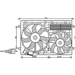 Ventilateur Radiateur moteur pour AUDI A3 3/5 Portes 2003-2008, OEM: 1K0121207AD, Neuf