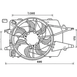 Ventilateur Radiateur moteur pour FORD FOCUS I ph.2 2001-2004, OEM: 1355712, Neuf