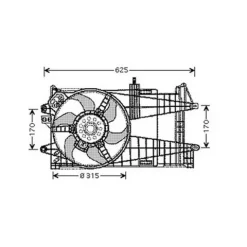 Ventilateur Radiateur moteur pour FIAT PUNTO II ph.1 1999-2003, OEM: 46841314, Neuf