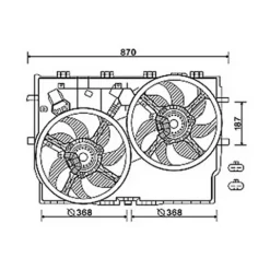 Ventilateur Radiateur moteur pour FIAT DUCATO III ph.1 2006-2014, OEM: 1399672080, Neuf