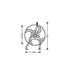 Ventilateur Radiateur moteur pour CITROËN C3 I ph.1 2002-2005, OEM: 1253C4, Neuf