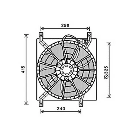 Ventilateur Radiateur moteur pour FIAT SEDICI depuis 2007, OEM: 71743783, Neuf