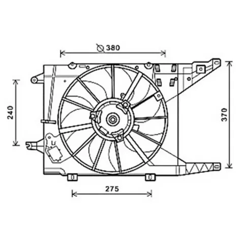 Ventilateur Radiateur moteur pour DACIA SANDERO I 2008-2012, OEM: 6001550562, Neuf