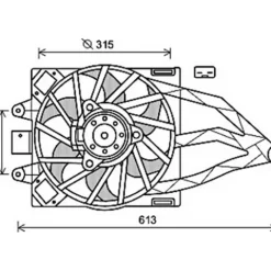 Ventilateur Radiateur moteur pour FIAT PANDA II ph.1 2003-2012, OEM: 51829974, Neuf