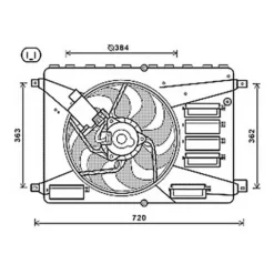 Ventilateur Radiateur moteur pour FORD KUGA I 2008-2012, OEM: 1460969, Neuf