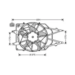 Ventilateur Radiateur moteur pour FORD FOCUS I ph.1 1998-2001, OEM: 1075127, Neuf