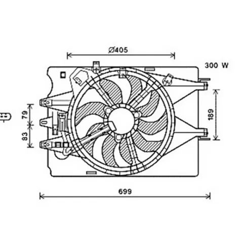 Ventilateur Radiateur moteur pour FIAT 500L ph.1 2012-2017, OEM: 51887948, Neuf