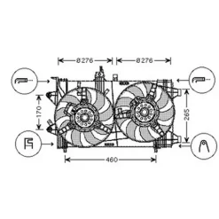Ventilateur Radiateur moteur pour FIAT GRANDE PUNTO 2005-2009, OEM: 1341392, Neuf