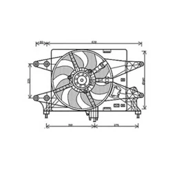 Ventilateur Radiateur moteur pour FIAT DOBLO I ph.2 2006-2010, OEM: 51774951, Neuf