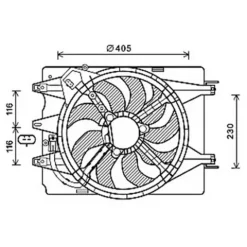 Ventilateur Radiateur moteur pour FIAT 500L ph.1 2012-2017, OEM: 51921113, Neuf