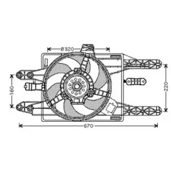 Ventilateur Radiateur moteur pour FIAT PUNTO I 1993-1999, OEM: 46527424, Neuf